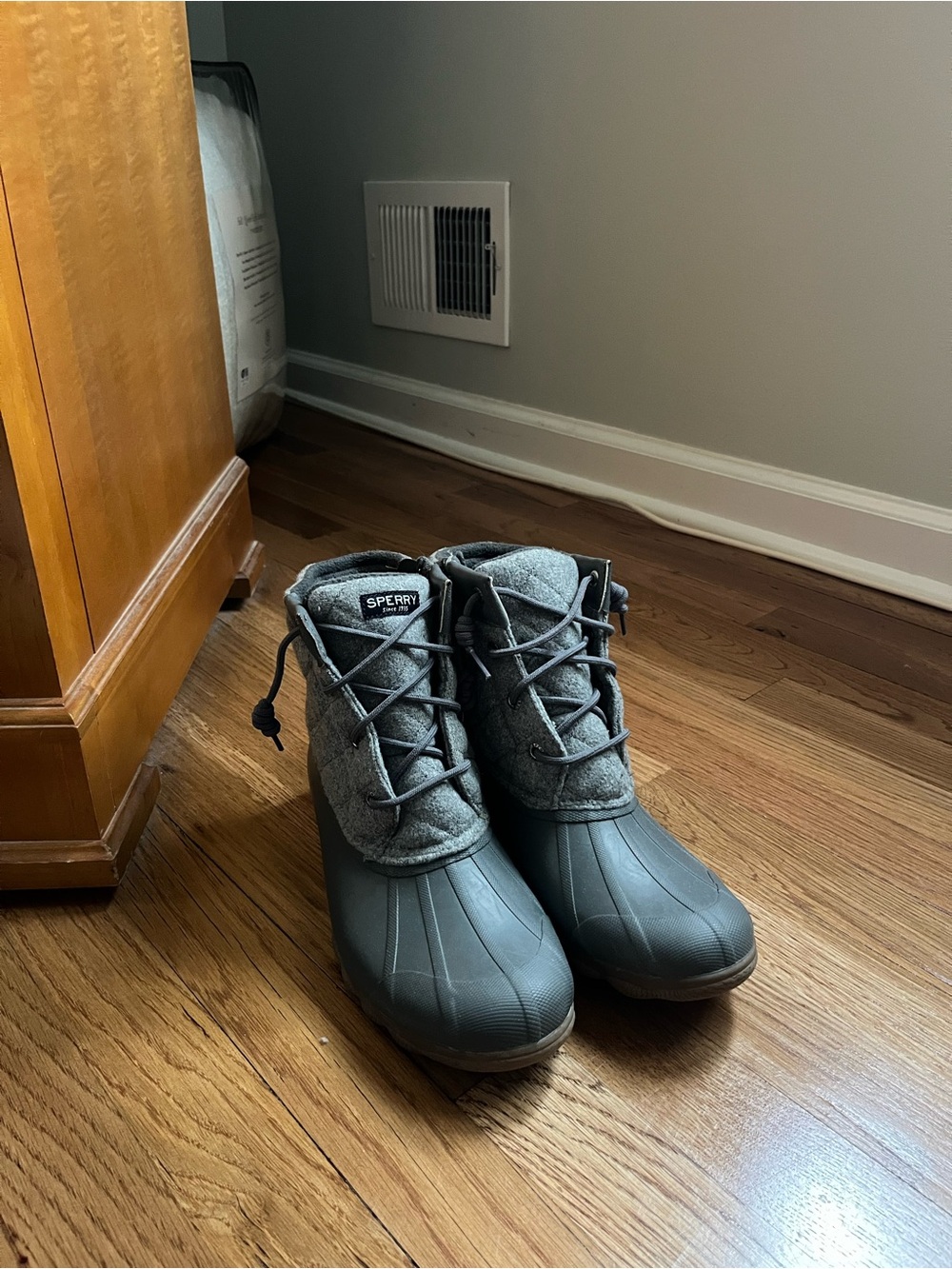 Women’s Grey Sperry Rain Boots